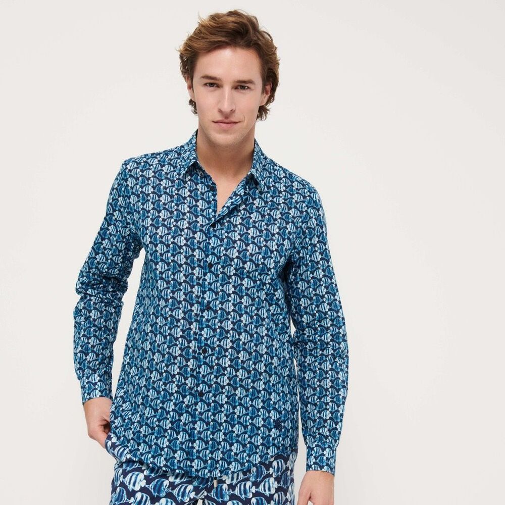 Vilebrequin Batik Fishes Summer Shirt in Cotton-voile